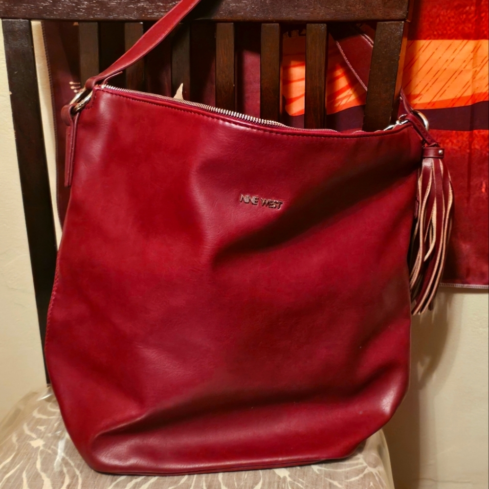 Nine West Burgundy Hobo Bag
